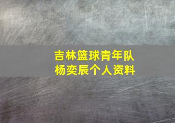 吉林篮球青年队 杨奕辰个人资料